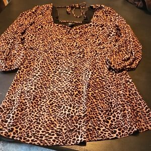 Leopard Print Dress- Black and Brown